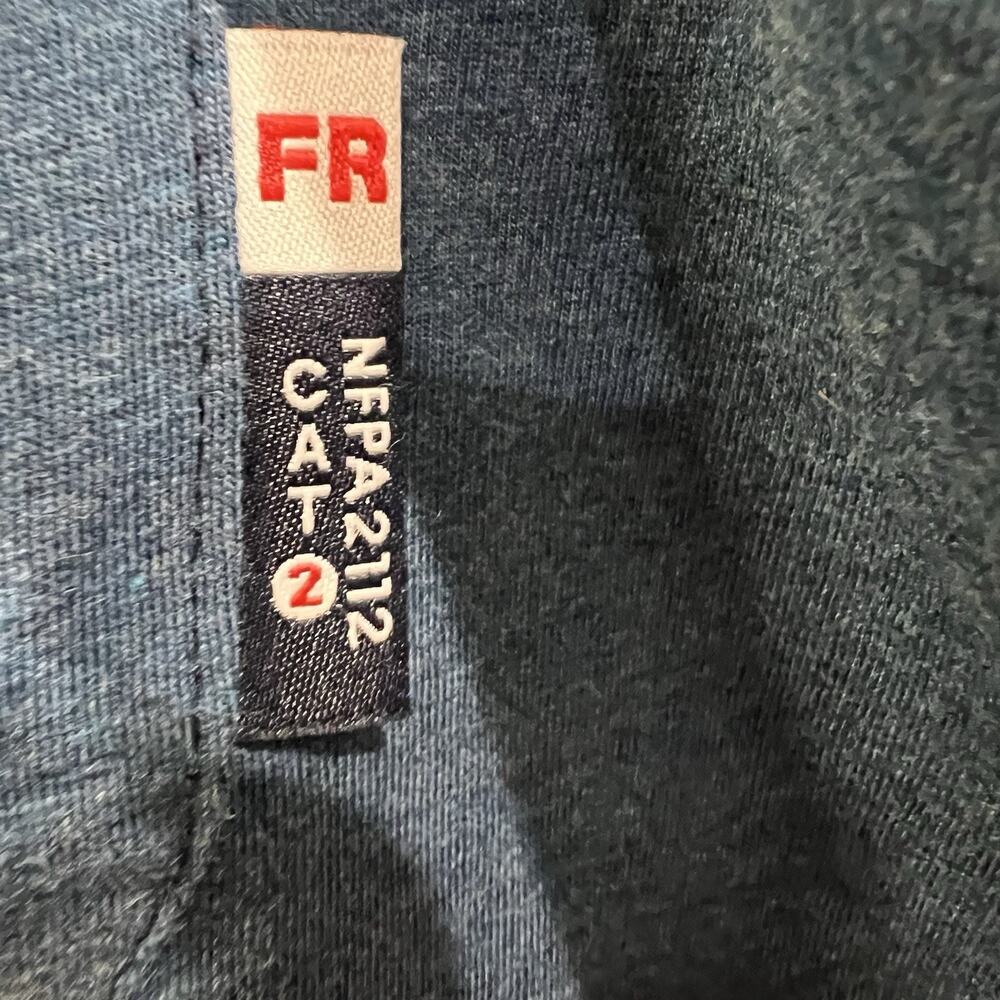 Bocomal FR Flame Resistant Mens T Shirt 5 Xl Blue Henley Long Sleeve Cat 2 Work - Picture 4 of 8